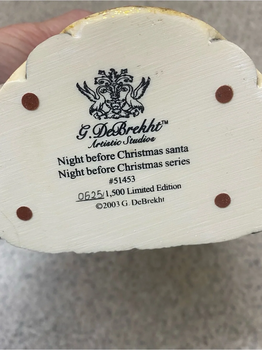 2003 G DeBrekht Russian Santa Night Before Christmas Limited Edition 625/1500